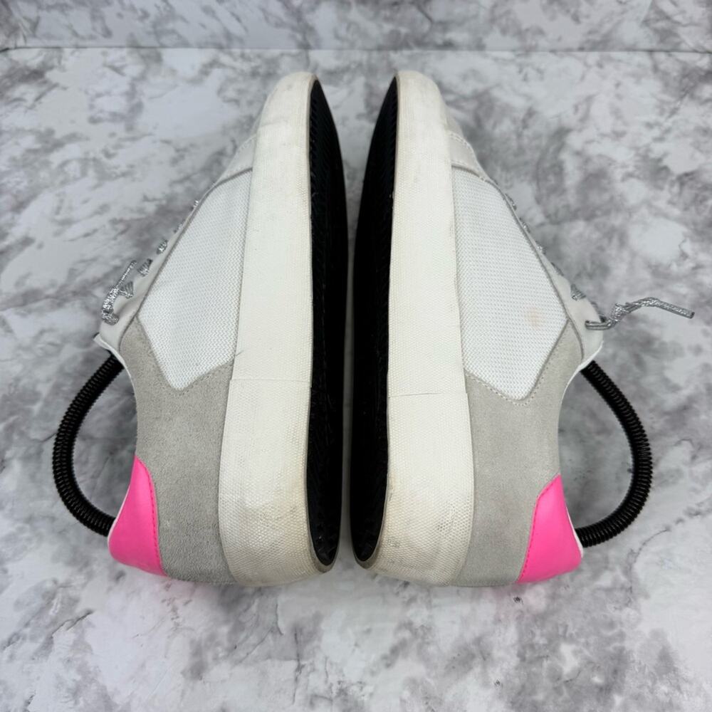 VINTAGE HAVANA Kenna Croc Embossed Leather Sneaker In White/grey/pink Pop Sz 8 - Picture 7 of 16